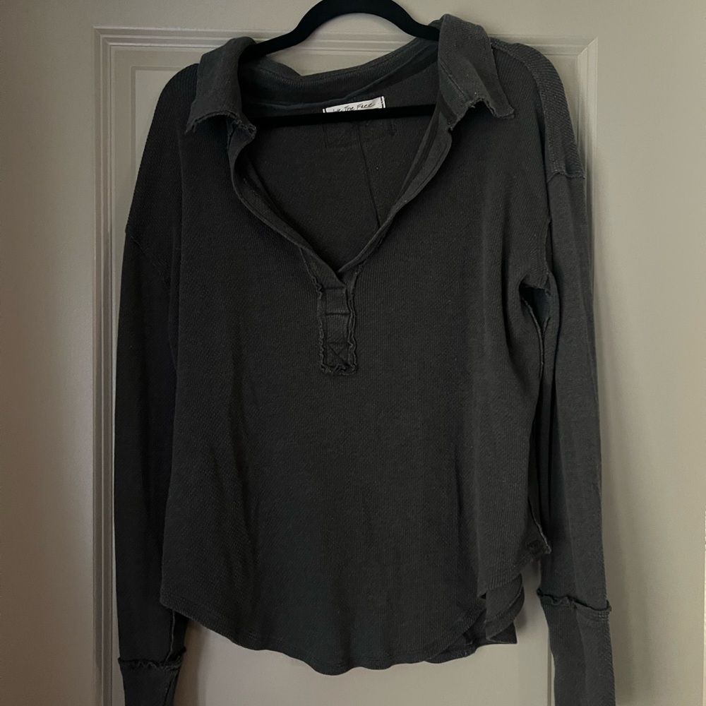 Free People Dark Gray Long Sleeve